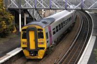 Silverlink 158782 on hire to First ScotRail calls at Burntisland on 21 Feb with the 14.12 Edinburgh - Markinch.<br><br>[Bill Roberton 21/02/2007]