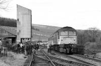 <I>Last Train</I> at Dufftown on 24 March 1991 behind 47617.<br><br>[Bill Roberton 24/03/1991]