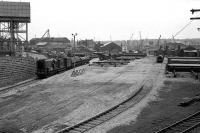 Waterloo in May 1975 following takeover of the site as a pipe transfer yard for the oil industry.<br><br>[John McIntyre /05/1975]