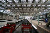 A totally deserted and eerie Glasgow Central east side on 11 March 2007, with resignalling work underway on the station approaches.<br><br>[John Furnevel 11/03/2007]