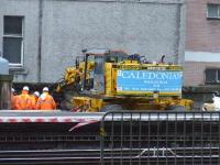 Activity at Glasgow Central Platform 1 during engineering work on 11th March.<br><br>[Graham Morgan 11/03/2007]