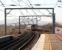 A Waverley - North Berwick train leans into the curve on the approach to Prestonpans station in Feb 2007.<br><br>[John Furnevel /02/2007]