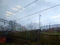 Passing the location of Ibrox Station. Taken from a Glasgow bound train, this shows where the exit was from Platform 2 <br><br>[Graham Morgan 10/03/2007]