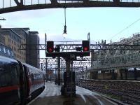 Part of the updating of the signalling at Glasgow Central. New LED signals in place at Platform 1 & 2.<br><br>[Graham Morgan 03/03/2007]