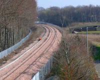 Preparations for signal instalation at Alloa West Bridge looking East on 26 March.<br><br>[Brian Forbes 26/03/2007]