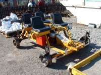 Motorised permanent way workers trolley. It also has two sockets supplying 110V for power tools etc.<br><br>[John Gray 12/04/2007]