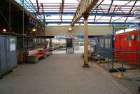 The concourse at Gourock on 29 April, with building materials, Portakabins and scaffolding very much the order of the day. <br><br>[John Furnevel /04/2007]