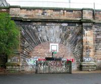 North portal of Scotland Street Tunnel from the site of the former station in May 2007.<br><br>[John Furnevel 27/05/2007]
