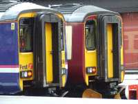 Two Class 156s sitting at Glasgow Central  awaitng their next duties<br><br>[Graham Morgan 19/05/2007]