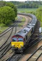 66227 brings Longannet empties south past Inverkeithing Central Jct on 31 May.<br><br>[Bill Roberton 31/05/2007]