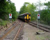 Glasgow bound train running into Arrochar and Tarbet station in 28 May 2007.<br><br>[John McIntyre 28/05/2007]