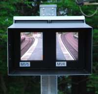 A fancy new screen at Cardross shows the driver the front and back views of the train.<br><br>[Ewan Crawford 13/06/2007]