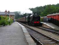 SR Schools class 926 <I>Repton</I> brings a southbound service into Levisham on the NYMR on 23 June. <br><br>[John McIntyre 23/06/2007]