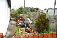 Platform remains alongside the former station building at Auchengray in June 2007 - looking towards Edinburgh from the level crossing. <br><br>[John Furnevel 28/06/2007]