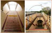 Two views of the eastside stairway at Girvan in May 2007 - continuing the overall <I>Art Deco</I> theme. <br><br>[John Furnevel 31/05/2007]