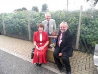 [Left to right] Helen Eadie MSP, local Rotary Club President Bob Tait and First ScotRail's John Yellowlees at the photocall on 11 August 2010 commemorating the 'adoption' of Rosyth and Dalgety Bay stations - see news item.<br><br>[First ScotRail 11/08/2010]