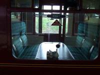 Interior of one of the first class compartments on a car standing at Platform 3 on the Strathspey Railway<br><br>[Graham Morgan 06/07/2007]