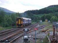 156474 accelerates past Tulloch yard on 20 July 2007 on its way north.<br><br>[John Gray 20/07/2007]