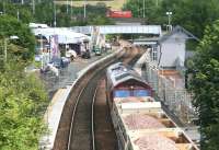 The next load of ballast arrives at Inverkeithing on 24 July. View north over the station towards Inverkeithing Central Junction.<br><br>[John Furnevel 24/07/2007]