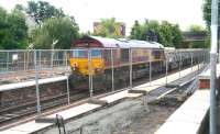 Scene on 24 July with the opportunity being taken to carry out platform repair/renewal work during closure. Inverkeithing station currently ranks 15th in terms of rail passenger usage in Scotland.<br><br>[John Furnevel 24/07/2007]