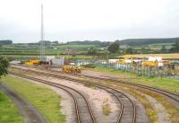 View north over the munitions sidings at Eastriggs towards the Annan-Gretna line on 3 August 2007 showing some of the plant and equipment deployed around the junction in connection with the redoubling of the main line.<br><br>[John Furnevel 3/08/2007]