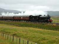 The rain pours down as 61994 accelerates away from Dalwhinnie. <br><br>[John Gray 18/08/2007]