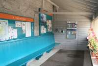 Inside the very welcoming up platform shelter at Chathill on 16 August 2007. The far wall even has a shelf containing a selection of paperbacks for the use of passengers!<br><br>[John Furnevel 16/08/2007]