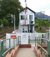 Entrance to the down platform at Blair Atholl in August 2007 from the south side of the level crossing on Ford Road.<br><br>[John Furnevel 25/08/2007]