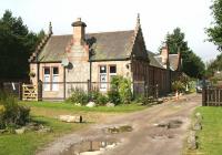 Approaching the forecourt of the former Highland Railway station at Moy on 1 September 2007. The station was opened in July 1897 and closed in May 1965 and is now used as self catering holiday accommodation.<br><br>[John Furnevel 01/09/2007]