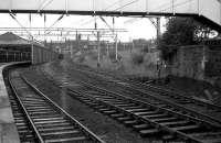 The remains of the yard and sidings at Helensburgh Central in 1974. In the right background stood the former Helensburgh shed (65H).  <br><br>[John McIntyre //1974]
