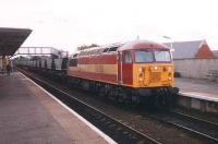 56088 takes a coal train through Cowdenbeath in September 1997.<br><br>[David Panton /09/1997]