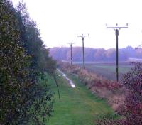 Looking west from Gallowhill Road, the solum of the line heading for Kinross Junction. In fact recently the local Perth & Kinross Council have paved the pathway.<br><br>[Brian Forbes 26/10/2007]