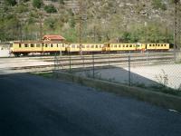 <h4><a href='/locations/L/Little_Yellow_Train,_France.'>Little Yellow Train, France.</a></h4><p><small><a href='/companies/S/SNCF'>SNCF</a></small></p><p><B>LittleYellow</B> Train is a tourist train running from Villefranche-sur-Conflent to la Tour-de-Carol in the Pyrenees Oriental. 4/25</p><p>16/10/2007<br><small><a href='/contributors/Alistair_MacKenzie'>Alistair MacKenzie</a></small></p>