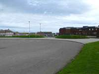 The site of Peterhead goods yard and passenger station, now occupied by Peterhead Academy. The goods yard more or less covered the area now taken up by the car parks, while the school buildings on the right are situated where the passenger terminus used to be.<br><br>[John Williamson 01/09/2007]
