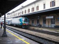 A Milan bound train complete with graffiti arrives at Domodossola.<br><br>[Michael Gibb 22/11/2007]