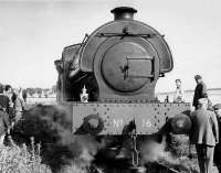 Former Wemyss Private Railway No 16 at Knightsward on the Lochty PR in the mid 1970s with the late Ian Fraser bottom right. Hornby has announced a OO model of this locomotive, which is currently based at Brechin.<br><br>[Bill Roberton //]