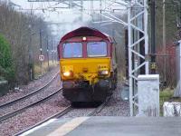 66207 at Paisley Gilmour Street heading East with a coal train for Longannet PS<br><br>[Graham Morgan 14/01/2008]