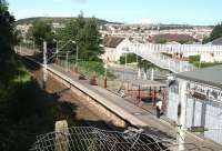 Quiet Sunday morning at Branchton on 29 July 2007. View over the station looking towards Wemyss Bay.<br><br>[John Furnevel 29/07/2007]