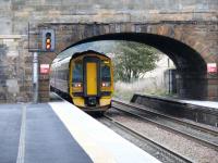 Mixed signals. For a fraction of a second a single yellow and a red were lit simultaniously. This train has terminated at Markinch and is running forward to access the crossover, it will return on the right (up line) track, stop to pick up passengers then head to our capital city, Edinburgh. 158731<br><br>[Brian Forbes 01/11/2007]