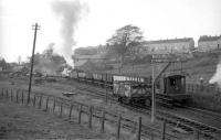A freight arrives at Leslie in 1966.<br><br>[Robin Barbour Collection (Courtesy Bruce McCartney) //1966]