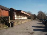 View east over the former station at Halton on the line between Lancaster and Wennington, on 19 February 2008. The line can be followed as a cycle track and footpath from Lancaster through Halton, over the Crook O Lune bridges to beyond Caton. The station accomodation, which includes an integral goods shed, stands alongside the River Lune and is currently used as a boathouse by the local rowing club. (SD 505645) <br><br>[Mark Bartlett 19/02/2008]