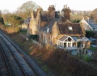 Borwick Station (SD537729) opened in 1867 and closed in 1960 but still used as a home. Viewed westwards towards Carnforth. Just down the hill from here stands <I>Railway Cottage</I>, which has an interesting story....[See image 18285]<br><br>[Mark Bartlett 15/02/2008]