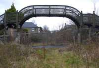Dunfermline relic. Phoenix Lane footbridge on 7 March 2008, standing west of the site of Dunfermline Upper station on the former route to Alloa.<br><br>[Bill Roberton 07/03/2008]