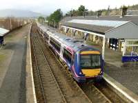 170 401 is the first train allowed through to Inverness after some serious flooding north of Kingussie on 28 January 2008.<br><br>[John Gray 28/01/2008]