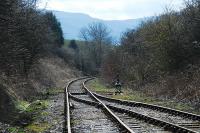 Looking to the buffer stop (in the distance) at Battersby. The line once ran from Picton to Grosmont near Whitby. The high ground in the distance was was climbed by the Ingleby incline of the Rosedale Branch<br><br>[Ewan Crawford 03/04/2008]