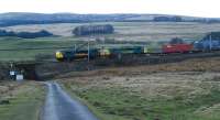 Were you worried about the load? A double headed Freightliner runs south from Shap Summit ... and it was a longer train than is shown here ...<br><br>[Ewan Crawford 14/04/2008]