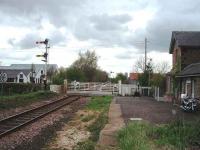 View from the old platform at Hessay (with permission) looking west towards Marston Moor, the distant for which is on the same post as the Hessay home signal. <br><br>[Mark Bartlett 30/04/2008]