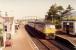 Aberdeen - Inverness service hauled by a class 47 seen from Insch signalbox in 1990. This was during the short period when the brand new Sprinters were withdrawn from the line for alterations and locomotives and rolling stock scraped together for a last hurrah.<br><br>[Ewan Crawford //1990]