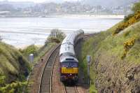The northbound <I>Royal Scotsman</I> approaches Kinghorn Tunnel behind 47 804 on 12 May 2008. Burntisland stands in the background.<br><br>[Bill Roberton 12/05/2008]