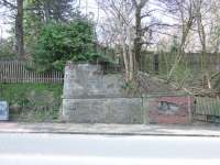 Remains of the Hawkhead Road railway bridge just to the west of Dykebar station in Paisley<br><br>[Graham Morgan 05/04/2008]
